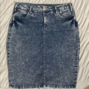 Acid Wash Denim Skirt